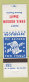Matchbook Cover - Ern K Hudson Sheriff Boone County IN
