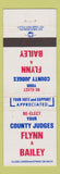Matchbook Cover - Flynn and Bailey County Judges WEAR