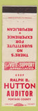 Matchbook Cover - Ralph B Hutton Auditor Portage County OH WEAR