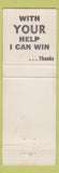 Matchbook Cover - WM R Werley County Commissioner Berks County PA WORN