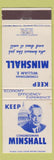 Matchbook Cover - William E Marshall Congressman Lakewood OH Ohio