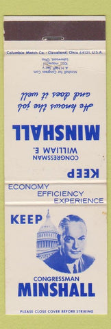 Matchbook Cover - William E Marshall Congressman Lakewood OH Ohio