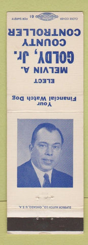 Matchbook Cover - Melvin Goldy  Jr County Controller