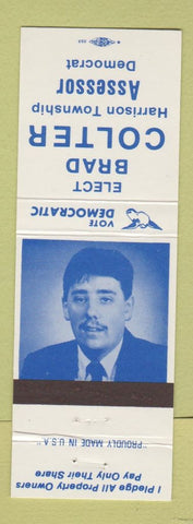 Matchbook Cover - Brad Colter Harrison Township Assessor Election Democrat