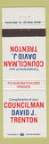 Matchbook Cover - Councilman David J Trent election