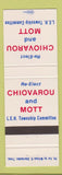 Matchbook Cover - Chiovarou and Mott Election Little Egg Harbor Township NJ