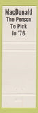 Matchbook Cover - Ruth MacDonald County Coroner 1976 election