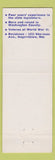 Matchbook Cover - William G Porter Jr House of Delegates 1958 Hagerstown MD
