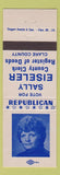 Matchbook Cover - Sally Eiseler County Clerk Clare County MI