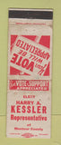 Matchbook Cover - Harry A Kessler Montour County Representative PA POOR