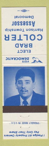 Matchbook Cover - Brad Colter Harrison Township Assessor Election Democrat