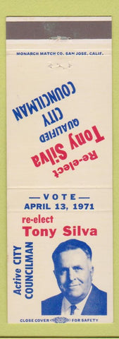 Matchbook Cover - Tony Silva Councilman Election 1971 CA