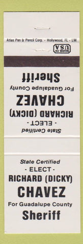 Matchbook Cover - Richard Dicky Chavez Guadalupe County Sheriff Election NM