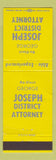 Matchbook Cover - George Joseph District Attorney Election WEAR
