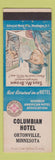 Matchbook Cover - Columbian Hotel Ortonville MN