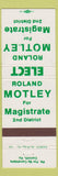 Matchbook Cover - Roland Motley Magistrate Corinth KY WEAR