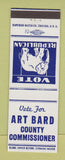 Matchbook Cover - Art Bard County Commissioner Republican election
