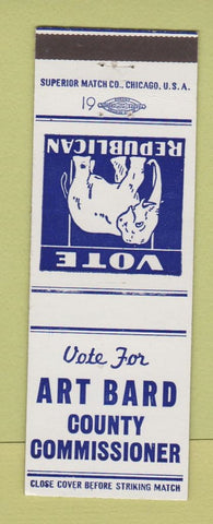 Matchbook Cover - Art Bard County Commissioner Republican election