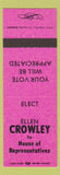 Matchbook Cover - Ellen Crowley House Representatives Laramie County Cheyenne WY