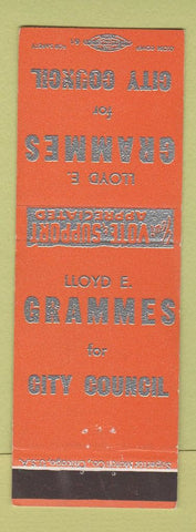 Matchbook Cover - Lloyd E Grammes City Council