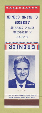 Matchbook Cover - G Frank Grenier Assessor