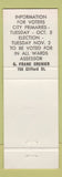 Matchbook Cover - G Frank Grenier Assessor