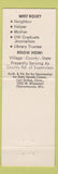 Matchbook Cover - Rose Nammacher State Senator Election Oconomowoc WI
