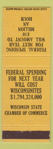 Matchbook Cover - Wisconsin State Chamber of Commerce Milwaukee WI