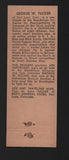 Matchbook Cover - George W Tucker Fort Lyon Colorado Congress WEAR