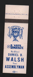 Matchbook Cover - Daniel B Walsh Assemblyman election