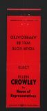 Matchbook Cover - Ellen Crowley House Representatives Laramie County Cheyenne WY