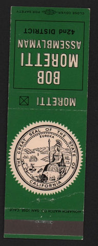 Matchbook Cover - Bob Moretti Assemblyman 42nd District California CA WEAR