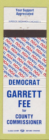 Matchbook Cover - Garrett Fee County Commissioner Election WEAR