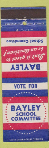 Matchbook Cover - Bayley School Committee Election