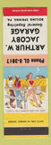Matchbook Cover - Arthur W Jacoby Garage Boiling Springs PA hillbilly Crops