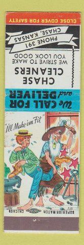 Matchbook Cover - Chase Cleaners Chase KS hillbilly low phone # Shoes
