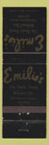 Matchbook Cover - Emilio's Restaurant Boston MA