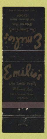 Matchbook Cover - Emilio's Restaurant Boston MA