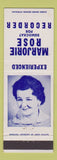 Matchbook Cover - Marjorie Rose Recorder Democrat election