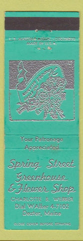 Matchbook Cover - Spring Street Greenhouse Flower Shop Dexter ME