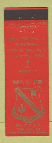 Matchbook Cover - Marines Battery A 240th Portland ME