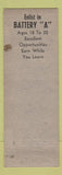 Matchbook Cover - Marines Battery A 240th Portland ME