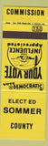 Matchbook Cover - Ed Sommer County Commission election