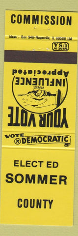 Matchbook Cover - Ed Sommer County Commission election