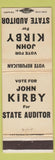 Matchbook Cover - John Kirby State Auditor republican WEAR