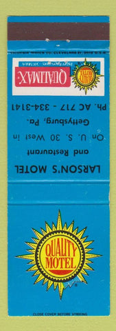 Matchbook Cover - Larson's Motel Gettysburg PA