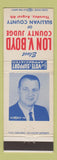 Matchbook Cover - Lon V Boyd County Judge Sullivan County TN