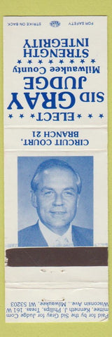 Matchbook Cover - Sid Gray Judge Milwaukee County WI