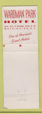 Matchbook Cover - Wardman Park Hotel Washington DC WEAR