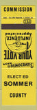 Matchbook Cover - Ed Sommer County Commission election